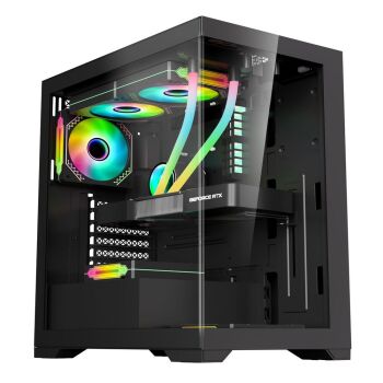 XASER MG210 4x RGB Fan USB 3.0 Powersız Siyah m-ATX Gaming Oyuncu Kasası - Xaser