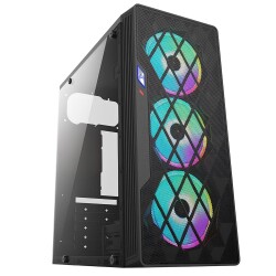 XASER MG3146 3x RGB Fan USB 3.0 Powersız ATX Gaming Oyuncu Kasası - Xaser