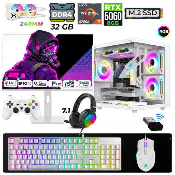 Xaser Moon Cube X10 Ryzen 7 5700X 32GB Ram 1TB M.2 NVMe SSD 8GB RTX5060 Sıvı Soğutmalı 24,5