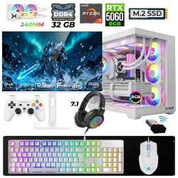 Xaser Moon X10 Ryzen 7 5700X 32GB Ram 1TB M.2 NVMe SSD 8GB RTX5060 Sıvı Soğutmalı 24,5