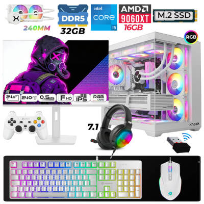 Xaser Moon X120 i5 14600K 32GB DDR5 Ram 1TB M.2 NVMe SSD 16GB RX9060 XT Sıvı Soğutmalı 24,5