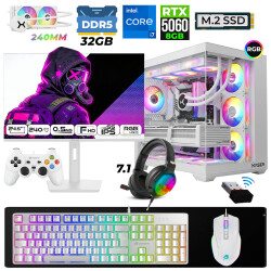 Xaser Moon X130 i7 14700F 32GB DDR5 Ram 1TB M.2 NVMe SSD 8GB RTX5060 Sıvı Soğutmalı 24,5