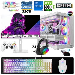 Xaser Moon X140 i7 14700F 32GB DDR5 Ram 1TB M.2 NVMe SSD 16GB RTX5060Ti Sıvı Soğutmalı 24,5