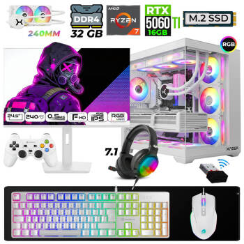 Xaser Moon X20 Ryzen 7 5700X 32GB Ram 1TB M.2 NVMe SSD 16GB RTX5060 Ti Sıvı Soğutmalı 24,5