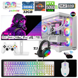 Xaser Moon X60 Ryzen 7 7800X3D 32GB DDR5 Ram 1TB M.2 NVMe SSD 16GB RTX5060Ti Sıvı Soğutmalı 24,5