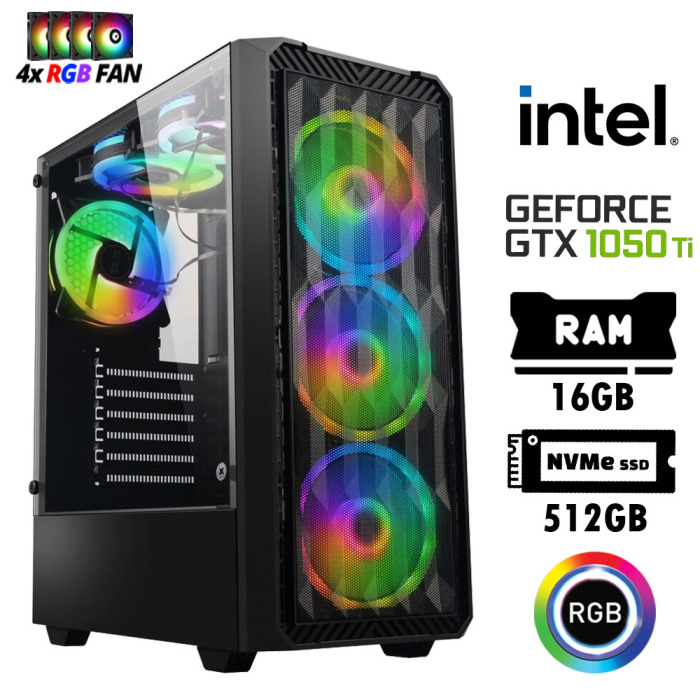 Xaser Nano X10 i3 13100F 16GB Ram 512GB M.2 Nvme SSD 4GB GTX 1050Ti Oyuncu Hazır Tavsiye Sistem - 1