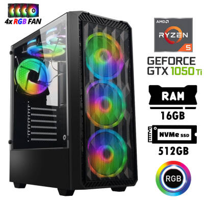 Xaser Nano X40 Ryzen 5 5500 16GB Ram 512GB M.2 Nvme SSD 4GB GTX 1050Ti Oyuncu Hazır Tavsiye Sistem - 1
