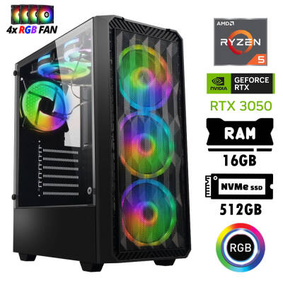 Xaser Nano X60 Ryzen 5 5500 16GB Ram 512GB M.2 Nvme SSD 6GB RTX3050 Oyuncu Hazır Tavsiye Sistem - 1