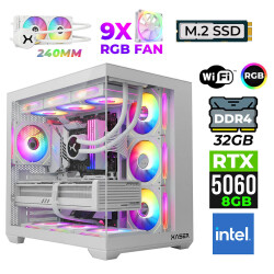 Xaser Neon X60 Intel i3 14100F 32GB Ram 1TB M.2 NVMe SSD 8GB RTX5060 Sıvı Soğutmalı Oyuncu Tavsiye Sistem - Xaser