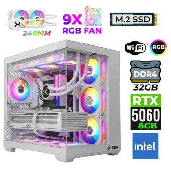 Xaser Neon X60 Intel i3 14100F 32GB Ram 1TB M.2 NVMe SSD 8GB RTX5060 Sıvı Soğutmalı Oyuncu Tavsiye Sistem - Xaser