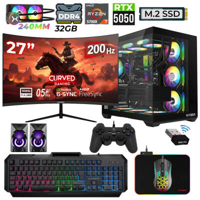 Xaser Nova x80 Ryzen 7 5700X 32GB Ram 1TB M.2 NVMe SSD 8GB RX5050 Sıvı Soğutmalı 27