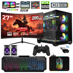 Xaser Nova x80 Ryzen 7 5700X 32GB Ram 1TB M.2 NVMe SSD 8GB RX5050 Sıvı Soğutmalı 27