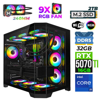 Xaser Pearl X50 i9 14900KF 32GB DDR5 Ram 2TB M.2 NVMe SSD 16GB RTX5070Ti Oyuncu Render Tavsiye Sistem - 1