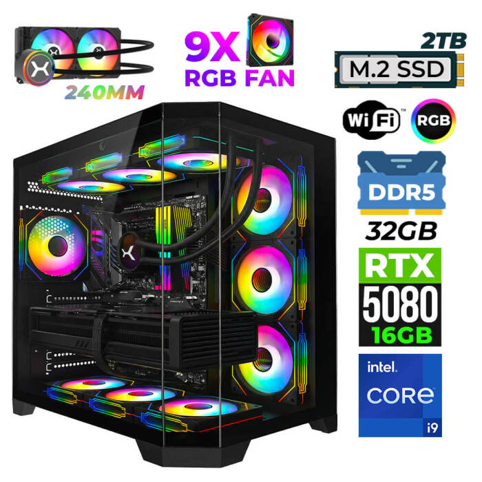 Xaser Pearl X70 i9 14900KF 32GB DDR5 Ram 2TB M.2 NVMe SSD 16GB RTX5080 Oyuncu Render Tavsiye Sistem - 1
