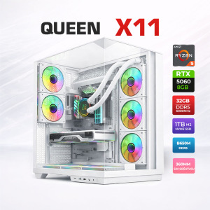 Xaser Queen X11 Ryzen 5 7500F 32GB DDR5 Ram 1TB M.2 NVMe SSD 8GB RTX5060 Sıvı Soğutmalı Oyuncu Bilgisayarı - Xaser