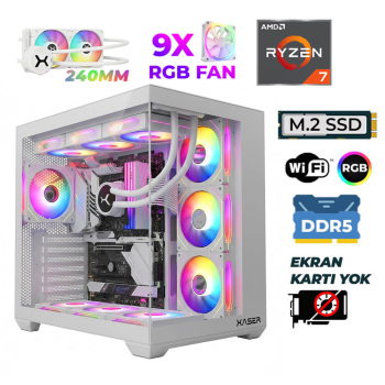 Xaser Raze X150 Ryzen 7 7800X3D 16GB DDR5 Ram 512GB M.2 NVMe SSD Sıvı Soğutmalı Hazır Tavsiye Sistem - Xaser