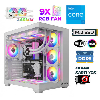 Xaser Raze X190 Intel i5 14600K 16GB DDR5 Ram 512GB M.2 NVMe SSD Sıvı Soğutmalı Hazır Tavsiye Sistem - Xaser