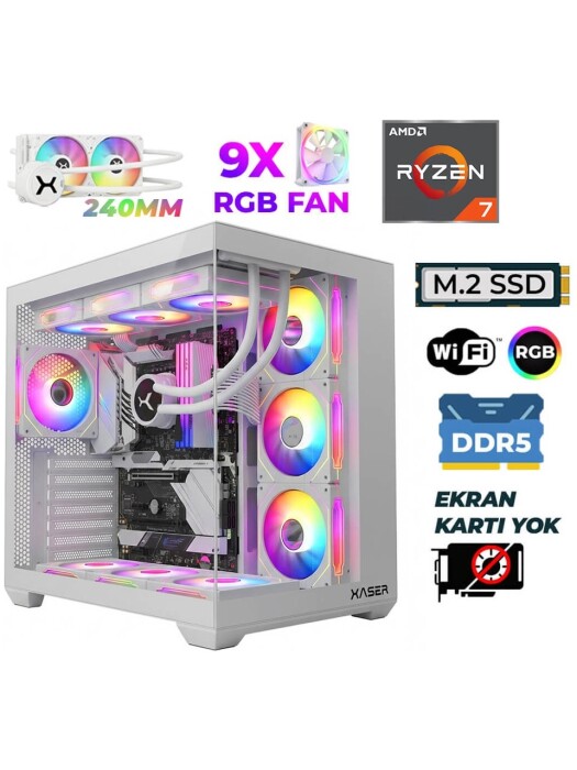 Xaser Raze X240 Ryzen 7 9800X3D 16GB DDR5 Ram 1TB M.2 NVMe SSD Sıvı Soğutmalı Hazır Tavsiye Sistem - 1