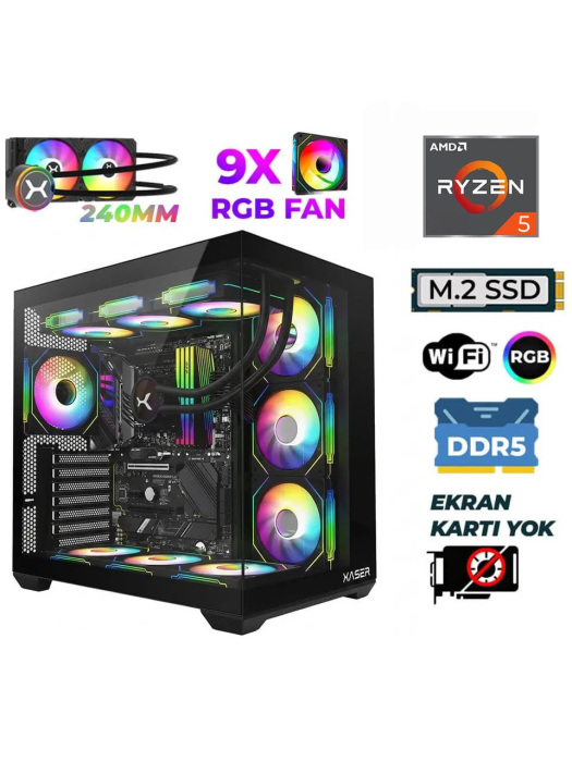 Xaser Raze X250 Ryzen 5 7500F 16GB DDR5 Ram 512GB M.2 NVMe SSD Hazır Tavsiye Sistem - 1