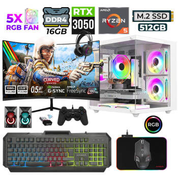 Xaser River X20 Ryzen 5 5500 16GB Ram 512GB M.2 NVMe SSD 6GB RTX3050 23.8