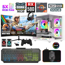 Xaser River X60 Ryzen 5 5500 16GB Ram 512GB M.2 NVMe SSD 8GB RX580 23.8