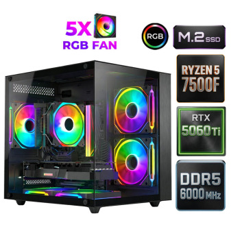 Xaser Sage X110 Ryzen 5 7500F DDR5 32GB Ram 1TB M.2 Nvme SSD 16GB RTX5060Ti Oyuncu Tavsiye Sistem - Xaser