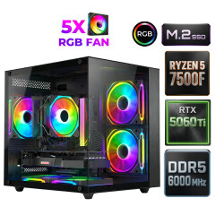 Xaser Sage X90 Ryzen 5 7500F DDR5 16GB Ram 512GB M.2 Nvme SSD 16GB RTX5060Ti Oyuncu Tavsiye Sistem - Xaser