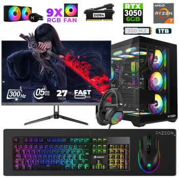Xaser Star X10 Ryzen 7 5700X 16GB Ram 1TB M.2 NVMe SSD 6GB RTX3050 27
