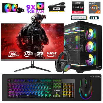 Xaser Star X130 Ryzen 7 5700X 16GB Ram 1TB M.2 NVMe SSD 16GB RX9060XT 27