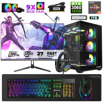 Xaser Star X210 Ryzen 5 7500F 16GB Ram 1TB M.2 NVMe SSD 12GB RTX3060 27