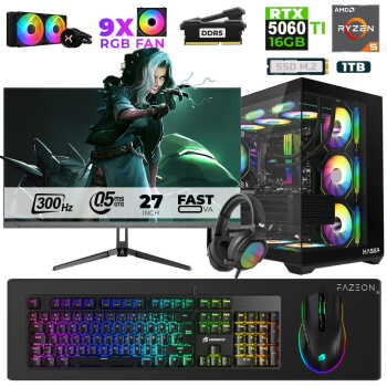 Xaser Star X350 Ryzen 5 7500F 32GB Ram 1TB M.2 NVMe SSD 16GB RTX5060Ti 27