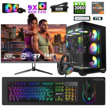 Xaser Star X50 Ryzen 7 5700X 16GB Ram 1TB M.2 NVMe SSD 12GB RTX3060 27
