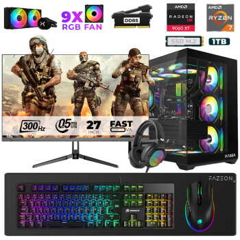 Xaser Star X570 Ryzen 7 7800X3D 16GB Ram 1TB M.2 NVMe SSD 16GB RX9060XT 27