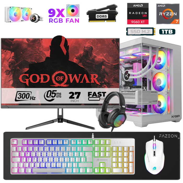 Xaser Star X580 Ryzen 7 7800X3D 16GB Ram 1TB M.2 NVMe SSD 16GB RX9060XT 27