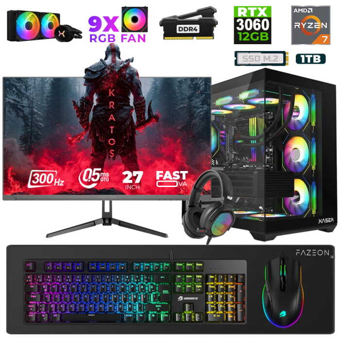 Xaser Star X70 Ryzen 7 5700X 32GB Ram 1TB M.2 NVMe SSD 12GB RTX3060 27