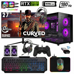 Xaser Sword Cube X52 Ryzen 7 5700X 32GB Ram 1TB M.2 NVMe SSD 8GB RTX5060 Sıvı Soğutmalı 27