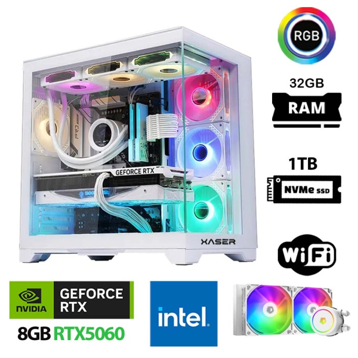 Xaser Sword X161 i7 12700KF 32GB Ram 1TB M.2 NVMe SSD 8GB RTX5060 Sıvı Soğutmalı Oyuncu Tavsiye Sistem - 1