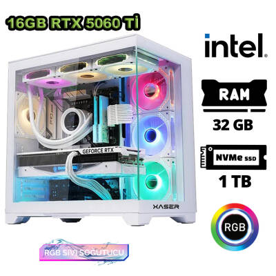 Xaser Sword X180 i7 12700KF 32GB Ram 1TB M.2 NVMe SSD 16GB RTX5060Ti Sıvı Soğutmalı Oyuncu Bilgisayarı - 1