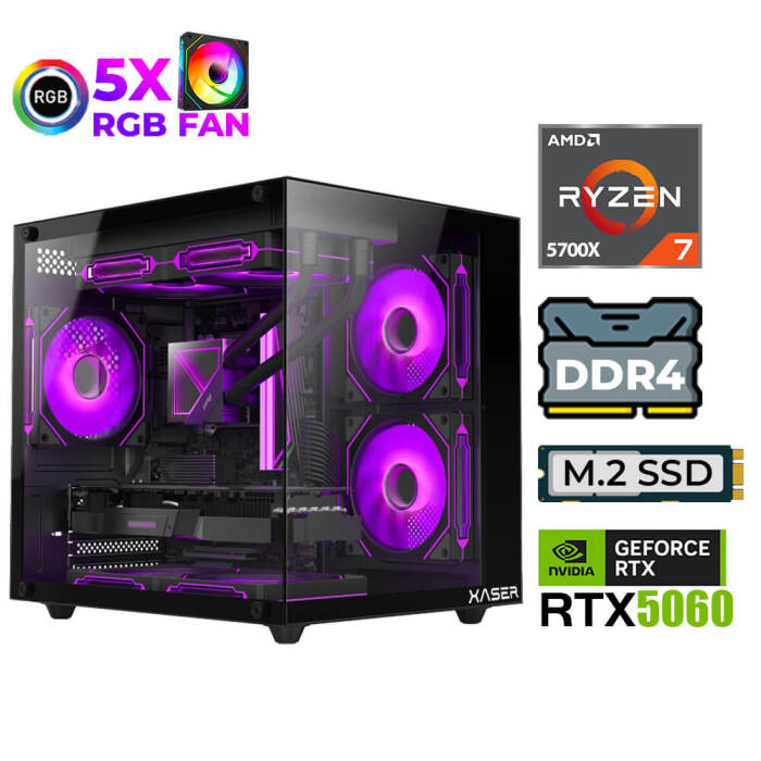 Xaser Sword X50 Mini Ryzen 7 5700X 32GB Ram 1TB M.2 NVMe SSD 8GB RTX5060 Oyuncu Tavsiye Sistem - 1