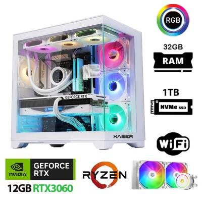 Xaser Sword X80 Ryzen 7 5700X 32GB Ram 1TB M.2 NVMe SSD 12GB RTX3060 Sıvı Soğutmalı Oyuncu Bilgisayarı - 1