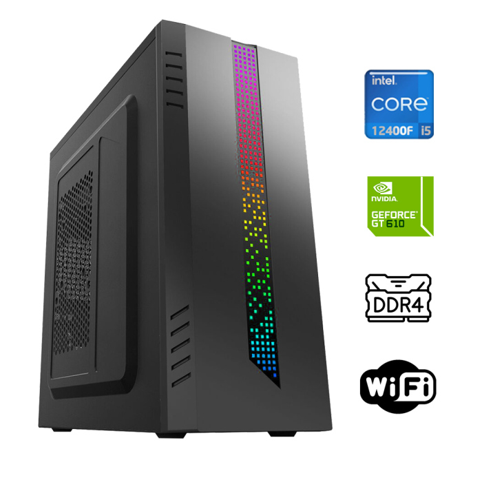 Xaser Tetrix X1 i5 12400F 16GB Ram 256GB M.2 NVMe SSD 2GB GT610 Ekran Kartı Ofis Hazır Sistem - 1