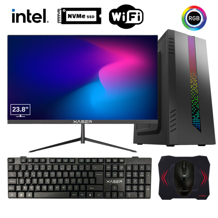 Xaser Tetrix X5 i5 4570 16GB Ram 512GB M.2 NVMe SSD 23.8 Monitör Ofis Hazır Sistem - 1