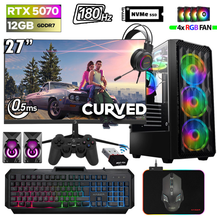 Xaser Thunder x340 i5 14400F 32GB DDR5 Ram 2TB M.2 NVMe SSD 12GB RTX5070 27