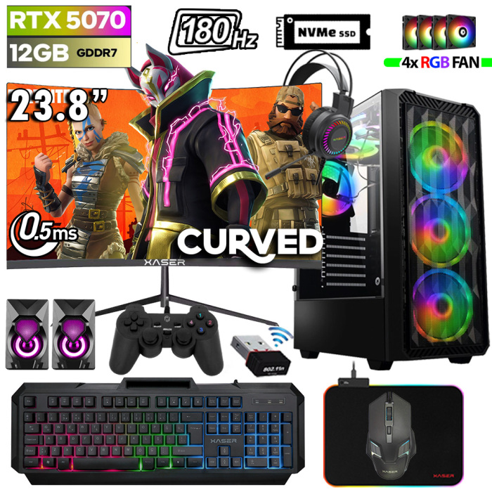 Xaser Thunder x360 i7 14700F 32GB DDR5 Ram 1TB M.2 NVMe SSD 12GB RTX5070 23.8