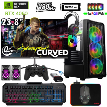 Xaser Thunder x420 Ryzen 5 7500F 32GB DDR5 Ram 1TB M.2 NVMe SSD 8GB RTX4060 23.8