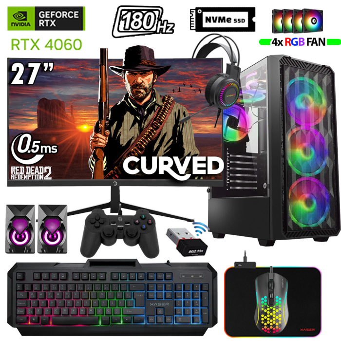 Xaser Thunder x690 i5 12400F 64GB Ram 2TB M.2 NVMe SSD 8GB RTX4060 27180Hz Oyun Hazır Sistem - 1