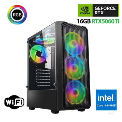 Xaser Thunder x730 i5 14400F 32GB DDR5 Ram 1TB M.2 NVMe SSD 16GB RTX5060 Ti Oyuncu Masaüstü Bilgisayarı - 1