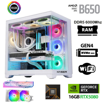 Xaser Velox x260 Ryzen 7 7800X3D 32GB DDR5 Ram 1TB M.2 NVMe SSD 16GB RTX5080 Oyuncu Tavsiye Sistem - Xaser