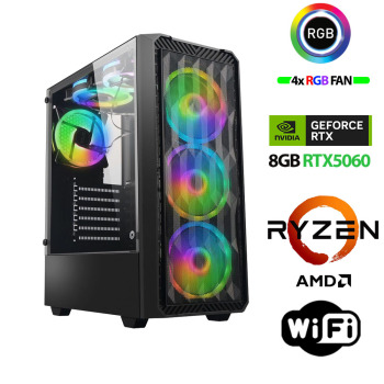 Xaser Velox x460 Ryzen 5 7600 16GB DDR5 Ram 1TB M.2 NVMe SSD 8GB RTX5060 Oyuncu Tavsiye Sistem - Xaser