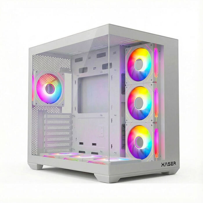 XASER XR20-BEYAZ 7X RGB FAN TUŞ KONTROL (PSU YOK) AKVARYUM KASA - 1